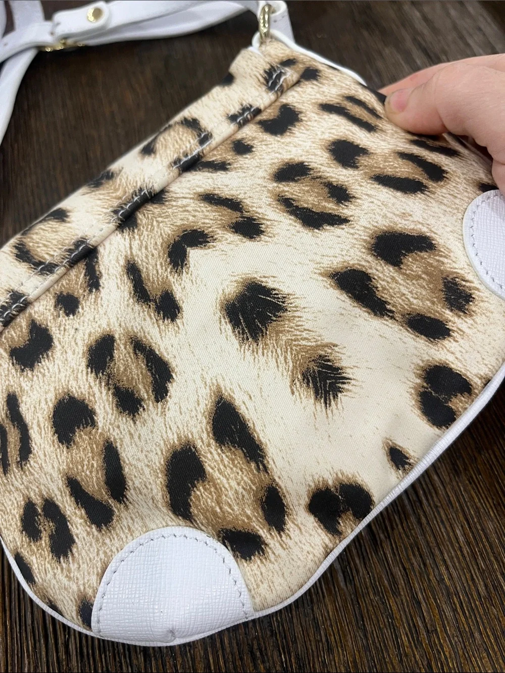 Roberto Cavalli kids Leopard Print fabric & leather Crossbody Bag NWT